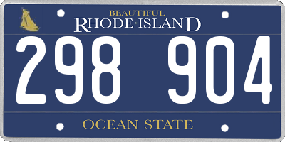 RI license plate 298904