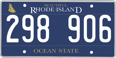 RI license plate 298906