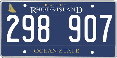 RI license plate 298907