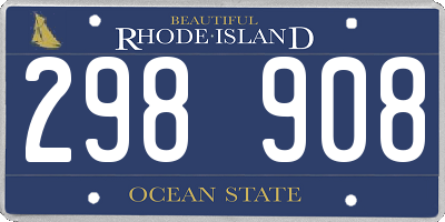 RI license plate 298908