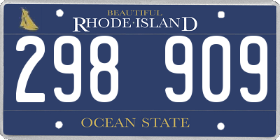RI license plate 298909