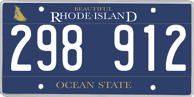 RI license plate 298912