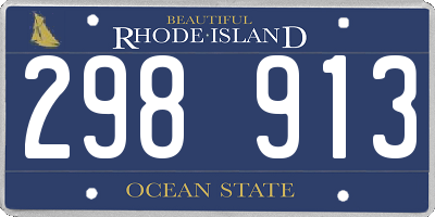 RI license plate 298913