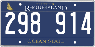 RI license plate 298914