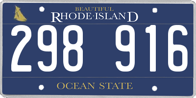 RI license plate 298916