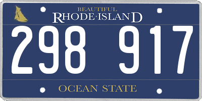RI license plate 298917