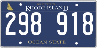 RI license plate 298918