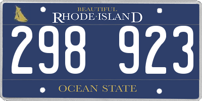 RI license plate 298923