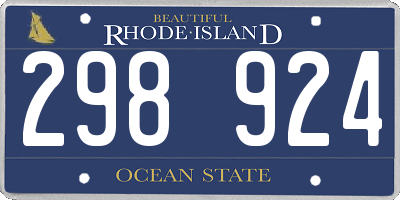 RI license plate 298924