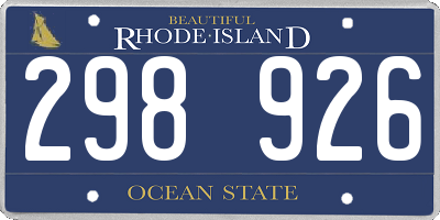 RI license plate 298926