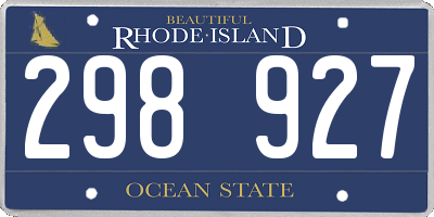 RI license plate 298927