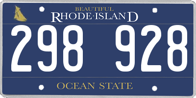 RI license plate 298928