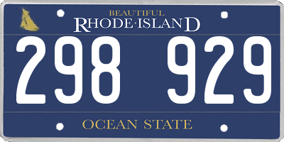RI license plate 298929