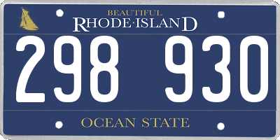 RI license plate 298930