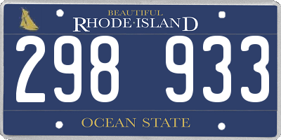 RI license plate 298933