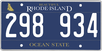 RI license plate 298934