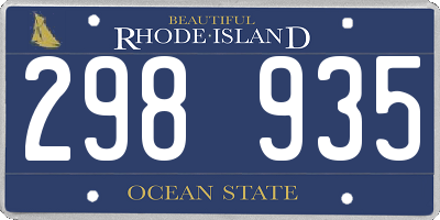 RI license plate 298935