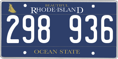 RI license plate 298936