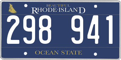RI license plate 298941