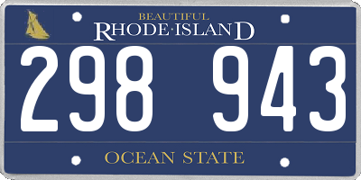 RI license plate 298943