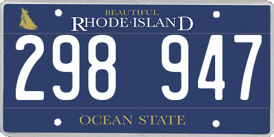 RI license plate 298947