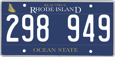 RI license plate 298949
