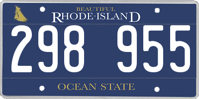RI license plate 298955