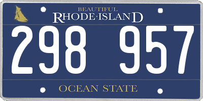 RI license plate 298957