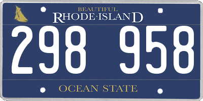 RI license plate 298958