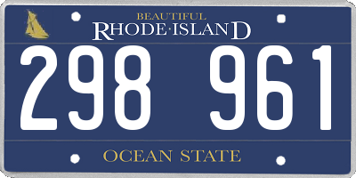 RI license plate 298961