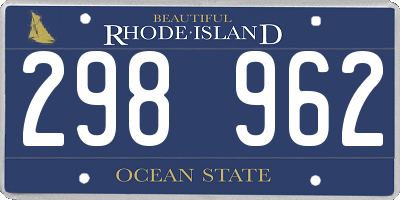 RI license plate 298962