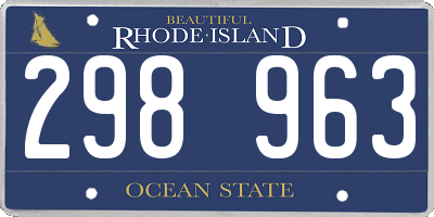 RI license plate 298963