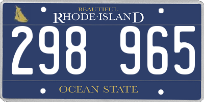RI license plate 298965
