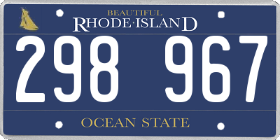 RI license plate 298967