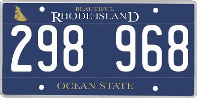RI license plate 298968