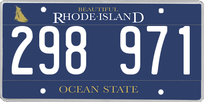 RI license plate 298971