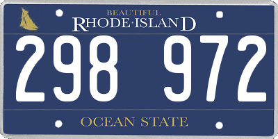 RI license plate 298972