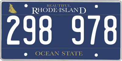RI license plate 298978