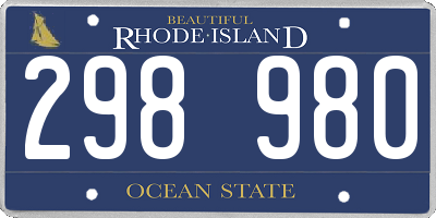 RI license plate 298980