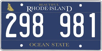 RI license plate 298981