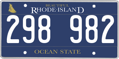 RI license plate 298982