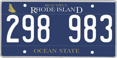 RI license plate 298983