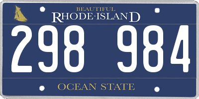 RI license plate 298984