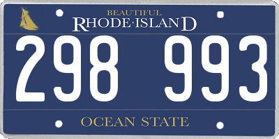 RI license plate 298993