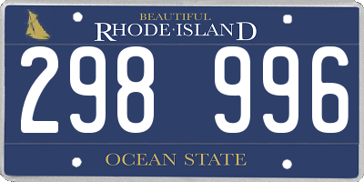 RI license plate 298996