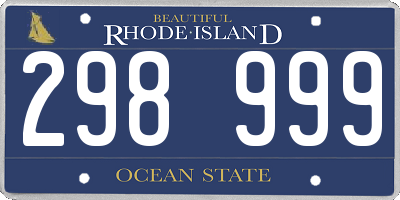 RI license plate 298999