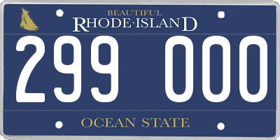 RI license plate 299000