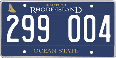 RI license plate 299004