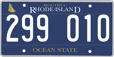 RI license plate 299010