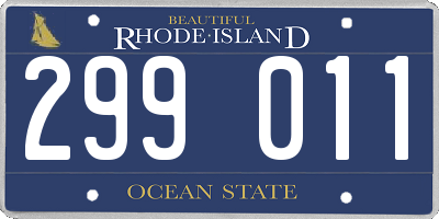 RI license plate 299011